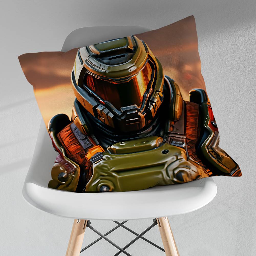 

Cool Game DDoom SSlayer Pillow Case For 30x30cm45x45cm55x55cm For Home Bedroom Decoration And Protector 30x30cm