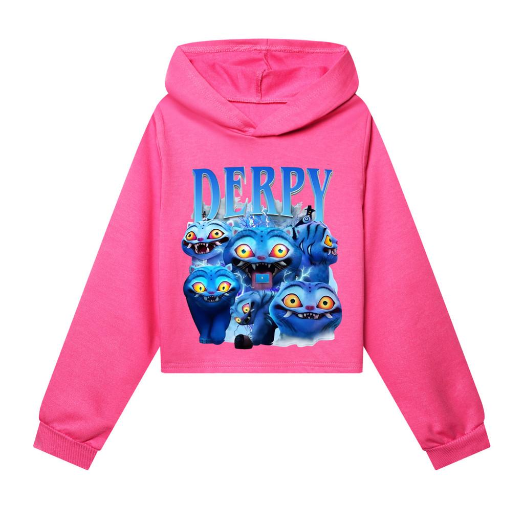 

4874 Kids Girls Derpy POP Singer Rumi Mira Zoey Printed Casual Long Sleeves Hoodies Sweatshirt Top 170cm рожевий червоний колір