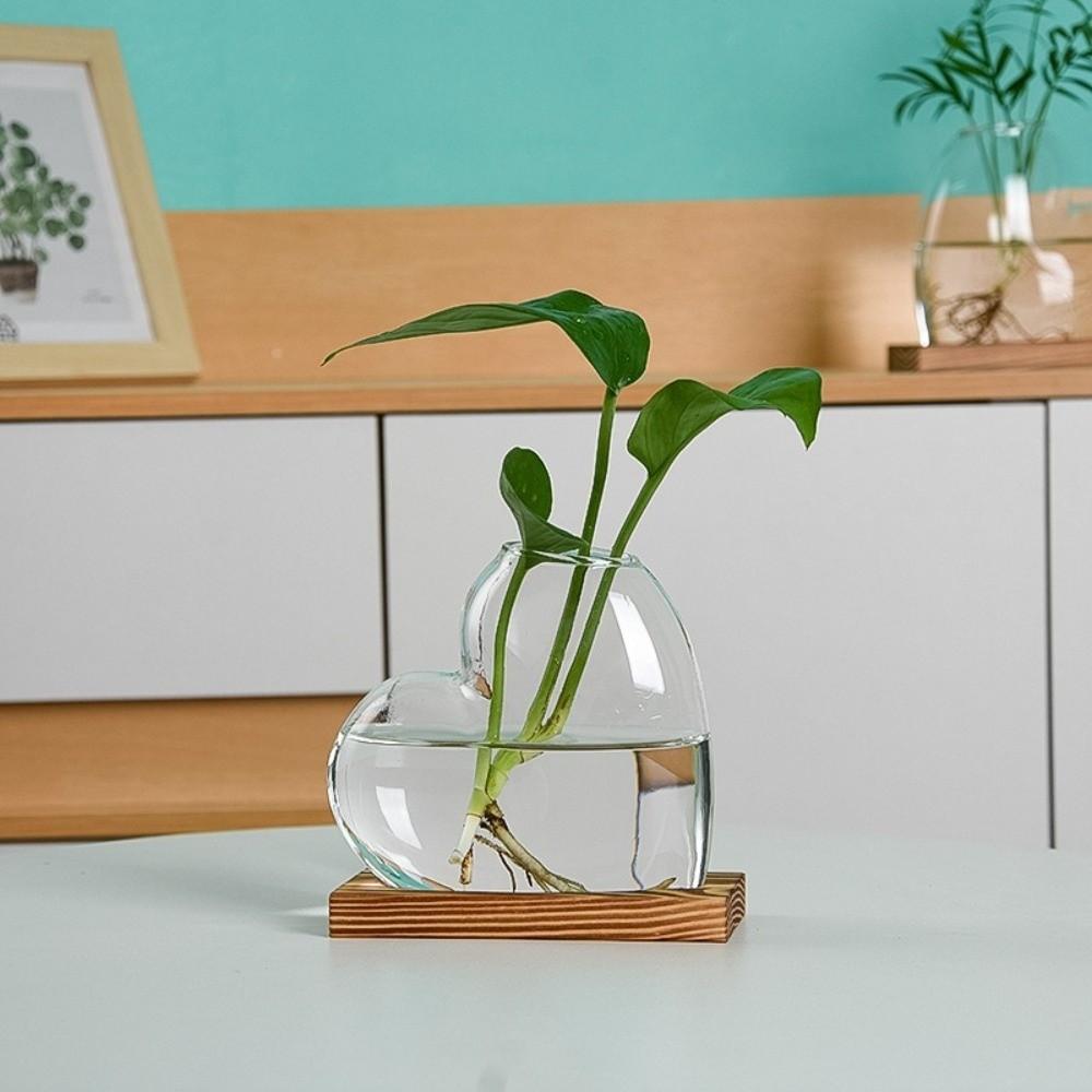 Transparent Hydroponic Glass Vase Decorative Tabletop Plant Vase Mini Terrarium Desktop Decoration