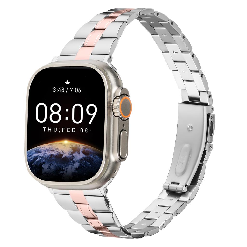 Apple Watch 10 46mm/Ultra 2/Ultra 49mm/9 8 7 45mm/SE számára (2023) SE (2022) SE 6 5 4 44mm/3 2 1 42mm Rozsdamentes Acél Szíj