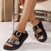 Fashion Women Slippers Brand Couples Summer Shoes Women Open Toe Platform Beach Slippers Serpentine Buckle Casual Sandals Slides Women