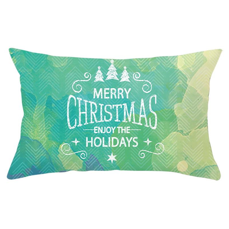 Christmas Series Peach Skin Waist Pillowcase Rectangular Sofa Cushion Cover Bedside Pillowcase Home