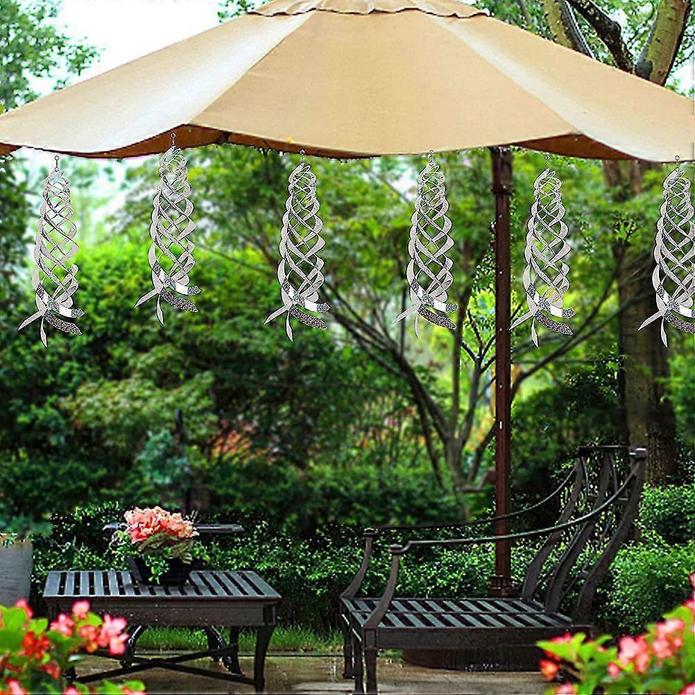 6Pcs Bird Repellent Spiral Reflectors Bird Deterrent Reflective Wind Spiral for Garden Fences