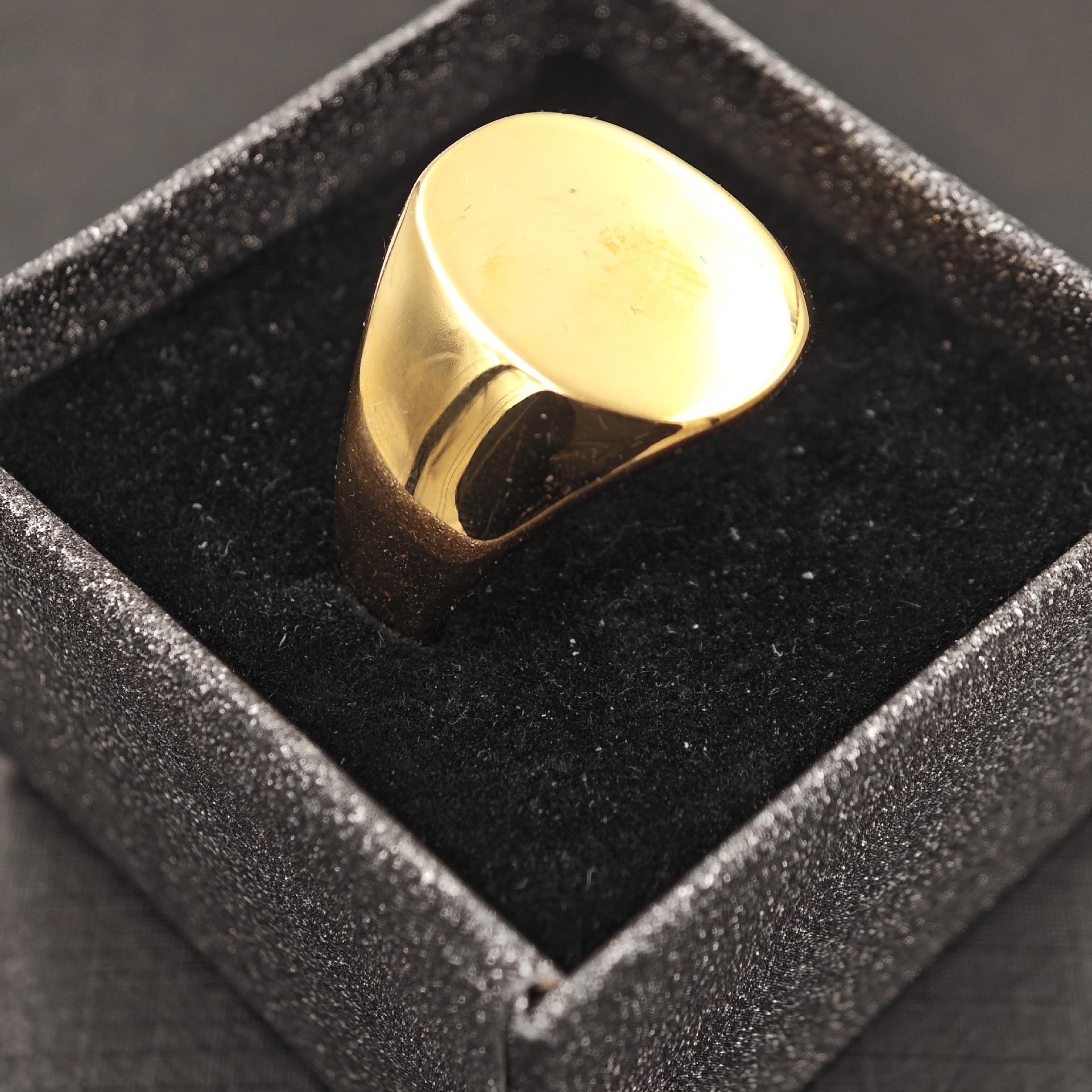 Минималистичное Винтажное Золотое Кольцо-Заявление из Титановой Стали Custom Size