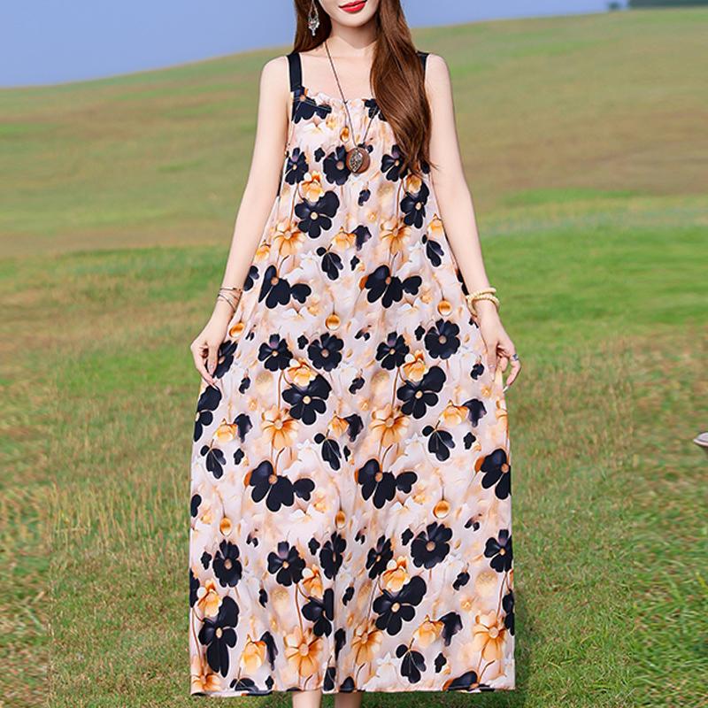 Elegant Women's Long Dresses Summer Vintage Clothes Casual Summer Dress