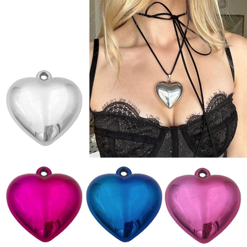 Elegant Heart Pendant for Choker Necklace Making Stylish Necklace Bead for DIY Necklace Jewelry Making Pendant with Hole