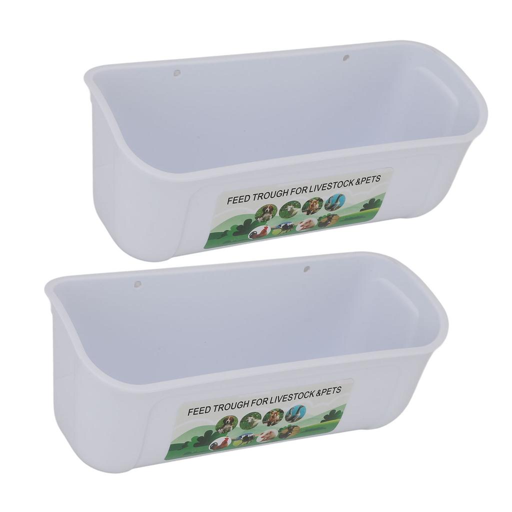 2PCS Hängen Geflügel Feeder Kunststoff Vieh Fütterung Trog für Huhn Gänse Schafe Hirsche Hund Weiß