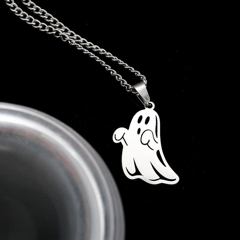 Little Ghost Pendant Titanium Steel Necklace Hip Hop Men and Women Necklace Accessories