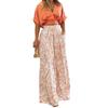 Women's Two Piece Set V Neck Crop Top Floral Wide Leg Pants Summer Outfit