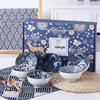 Set di Ciotole in Porcellana Blu e Bianca con Bacchette - Scatola Regalo Personalizzabile