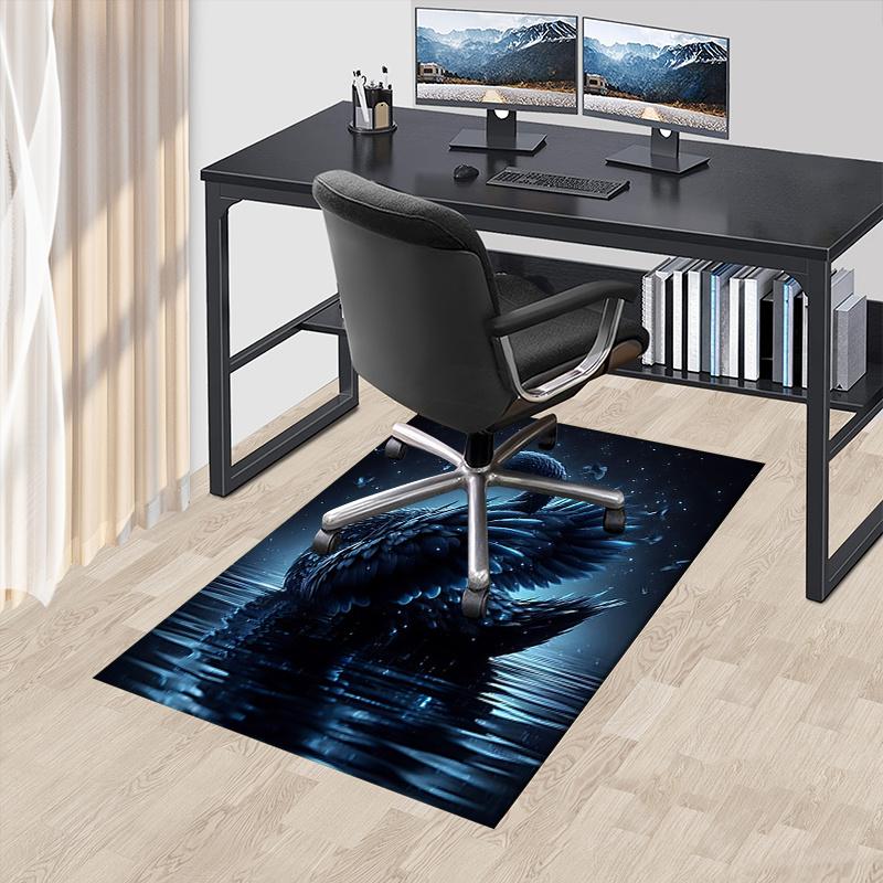 Black Swan Chair Mat: Office Carpet, Oversized Rug for Home Decor, Sofa Mat, Desk Protector, Gift for Office and Living Room