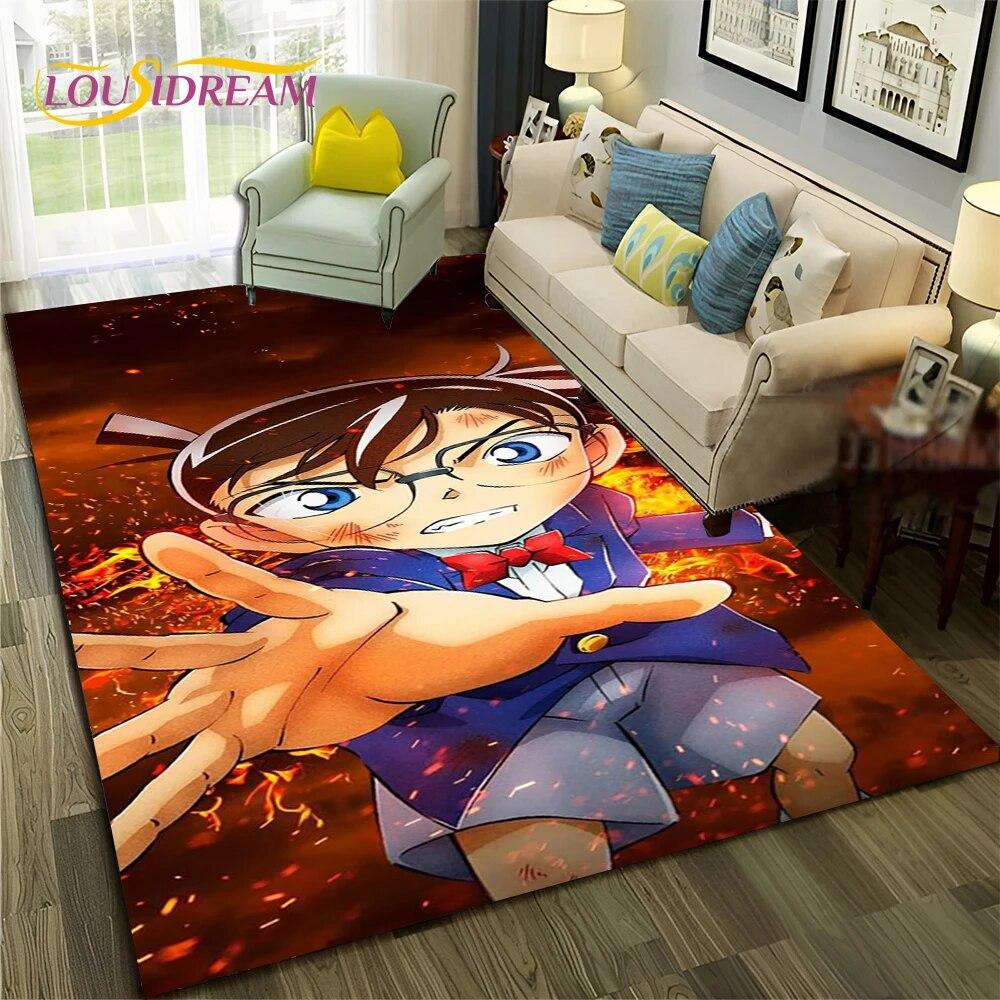 Cartoon HD Detective Conan Anime 3D Carpet Rug for Home Living Room Bedroom Sofa Doormat Decor,Child Area Rug Non-slip Floor Mat