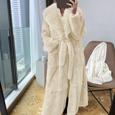 Women Plus Size Luxury   Faux Furs Coat Warm Outerwear Long Coat
