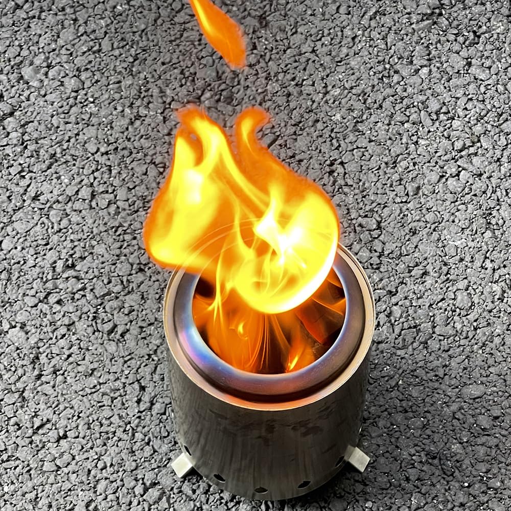 Xtahdge Stainless Steel Camping Wood Stove, Outdoor Smokeless Fire Pit, Small Backpacking Stove