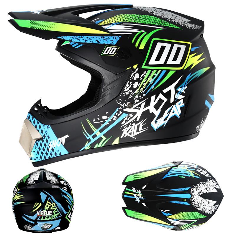 [Free Three-piece Set] Kart Off-road Helmet Electric Motorcycle Helmet Full Helmet for Mountain Downhill Competition