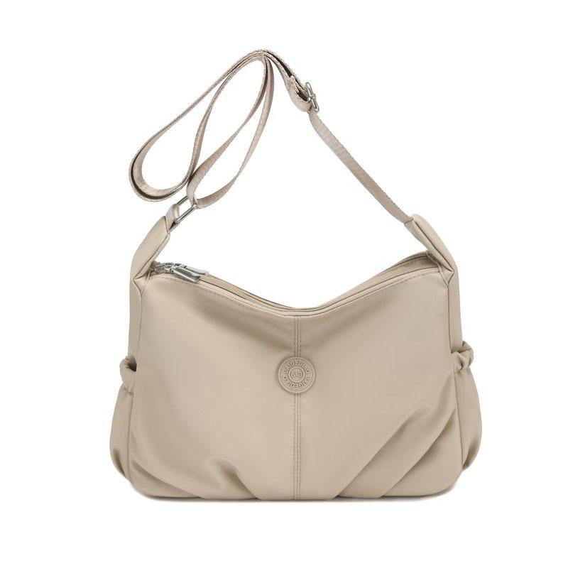 Leisure Simple Women'S Crossbody Bags Nylon Multi Pockets Waterproof Messenger Bag Solid Color Female Shoulder Bag For Outings