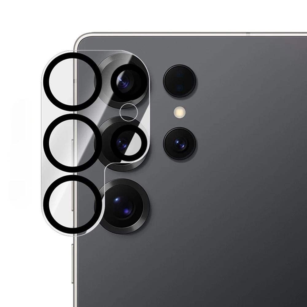 

For Samsung Galaxy S25 Ultra Camera Lens Protector Black Ring Silk Printing Tempered Glass Acrylic Lens Film A