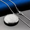 925 sterling silver 16-30 inch exquisite round flip up pendant necklace, women's fashion gift, wedding jewelry accessories