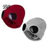 Casual Winter Accessory for Outdoor Activities 2Pcs Fleece Lined Hats with Goggles, Warm Knit Durable Cap Cold Weather Hats, Windproof Skiing Caps Men