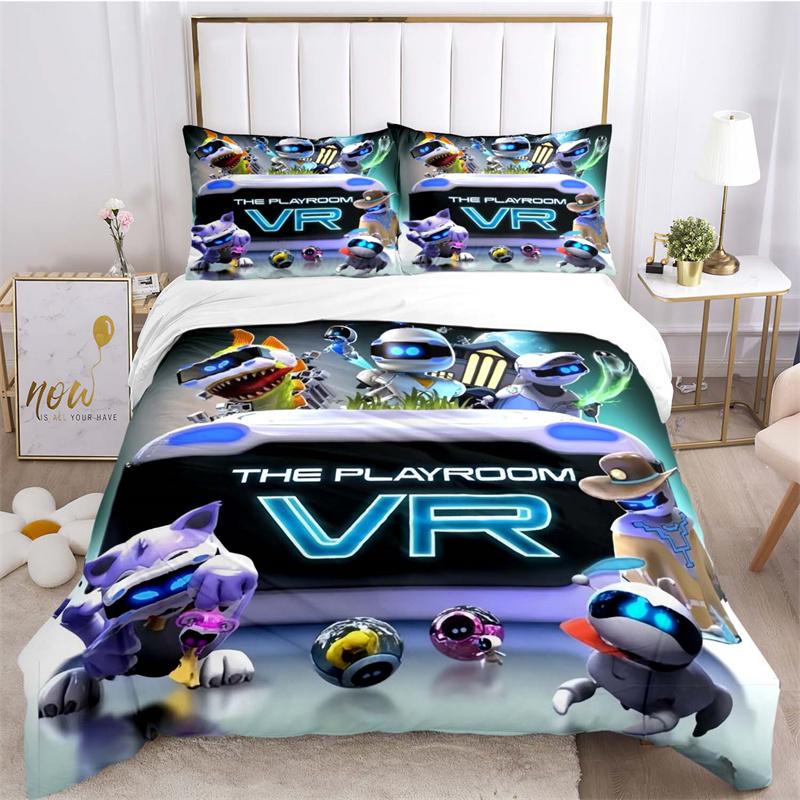 

Space Robot & Alien Creature Print Bedding Set, Sci-Fi Themed Duvet Cover Set(1 * duvet cover + 2 * pillowcase, without core) 135x200cm