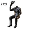 Luxury Interior Design Pieces 3D Printed Sitting Gentleman Ornament, Minimalist Abstract Faceless Figurine, Home Office Decor Aesthetic Art Sculpture