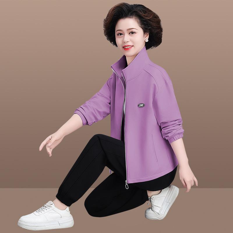 

Middle-Aged Women s Autumn 2025 Jacket & Sportswear Two-Piece Set 4XL (136-150 lbs)
