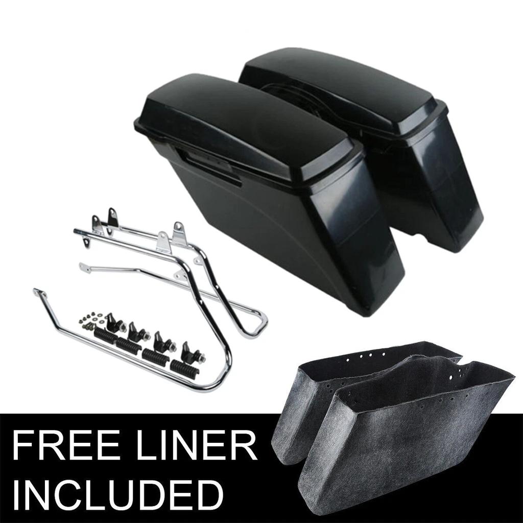 Motorcycle Saddle Bags Bag Conversion Brackets For Harley Softail Heritage Deluxe FXST 1984-2017