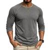 Men's Color Long Sleeve Crewneck Casual T-Shirt for Everyday Wear