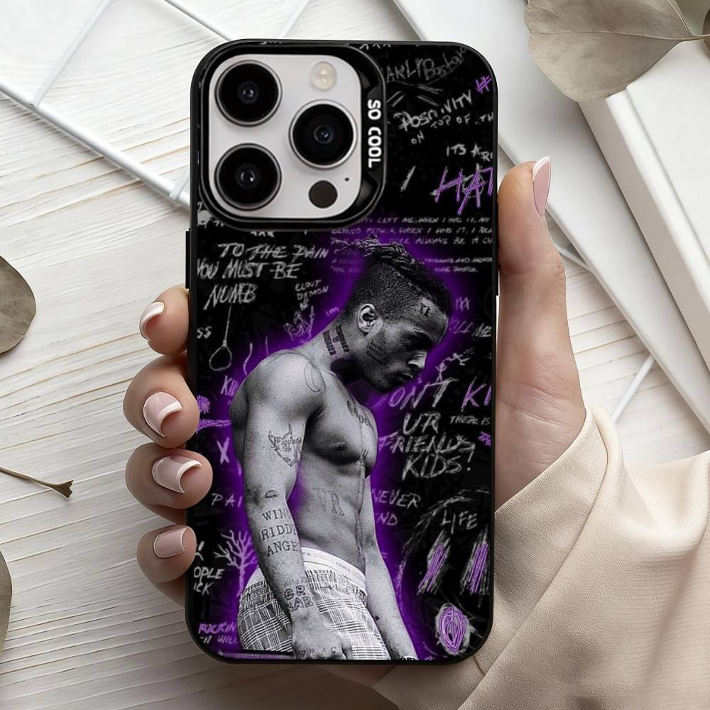 

Чехол для телефона R-Rapper X-XXXTentacionS для iPhone17,16,15,14,13,12,11 Plus,Pro Max Конфетный Посеребренный Внутренний Чехол iPhone15pro