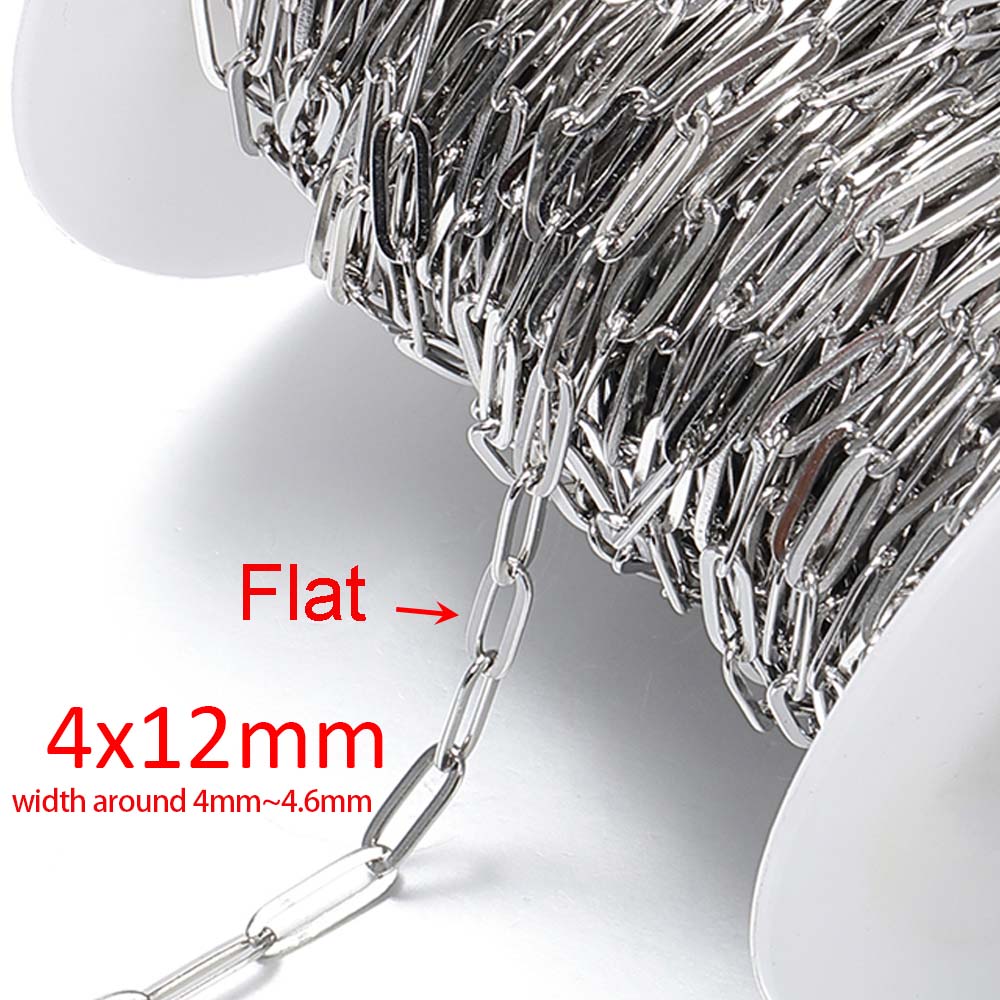 20Meters/Roll 1M No Fade Stainless Steel Chain Multi Sizes Basic Chains for Jewelry Making DIY Bracelet Necklace Chain Wholesale