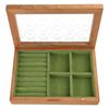 Necklace Storage Box Suitable for Ladies Girls Solid Wood Display Jewelry Stand Glass Dust-Proof Flip Cover Cases