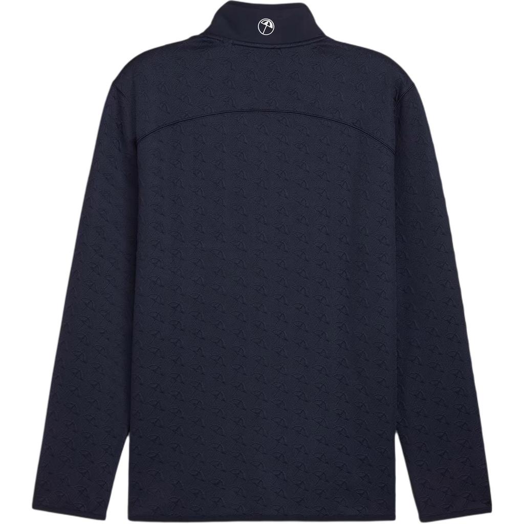 Puma Arnold Palmer Collaboration FW24 Brand Logo Stand Collar 1/4 Zip Long Sleeve Sweatshirt Men sweatshirt Deep-Navy 628413-01