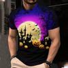 Summer Men's 3D Printed Crew Neck T-Shirt Halloween Dress Up