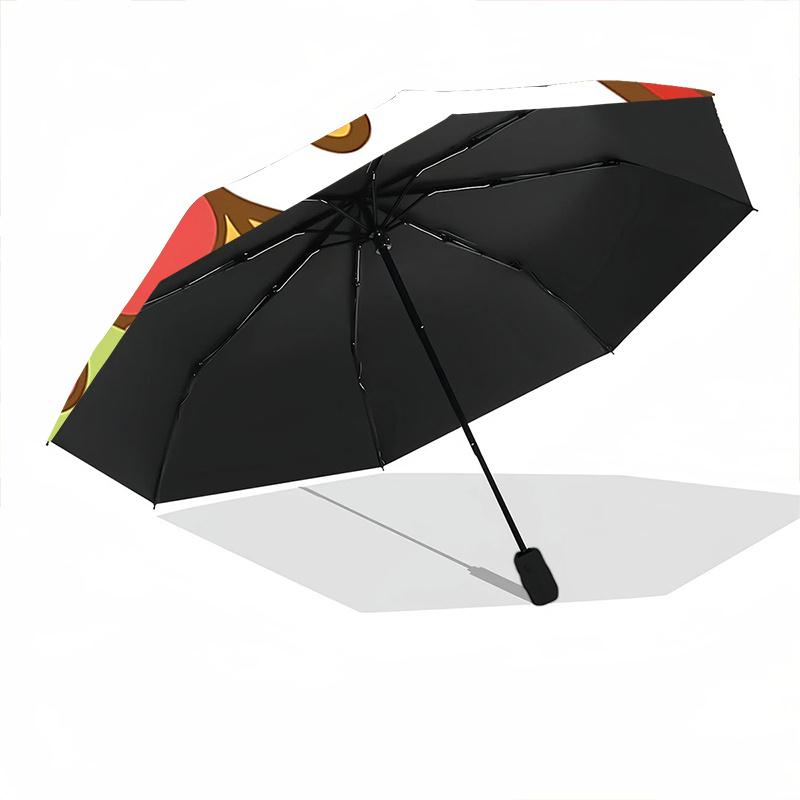 1pc Hello Kitty Strawberry Hat Auto Open Close Umbrella, Portable Tri-Fold Design, 8-Rib Iron Frame Outdoor Umbrella, Festival Gift for Fans, Traveler