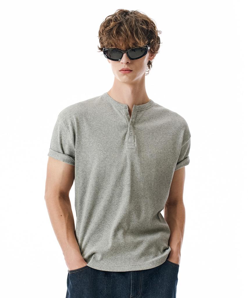 Sekeonmonollogeu [Otmisae Mihol Collaboration] Muscle Fit Henley Neck Tee [6 Colors]_Sets066