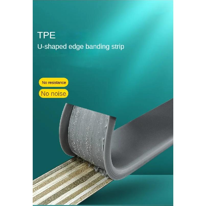 5M Self-Adhesive u-Shaped Edge Banding Strip Furniture Wood Board Cabinet Table Chair Protector Cover Silicone Rubber Seal Strip