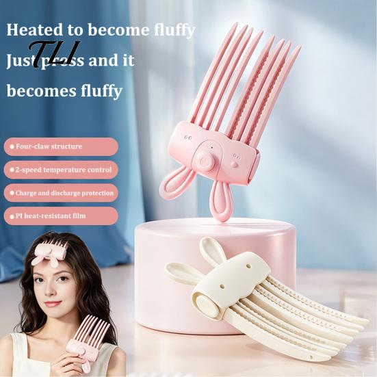 Strumento Wireless per Acconciature, 1/2 Pezzi Clip Riscaldata per Volume, Pettine Sollevacapelli Radici Senza Fili con 2 Impostazioni di Calore Volumizzanti Ricaricabili USB-C, Clip USB per Capelli Fini