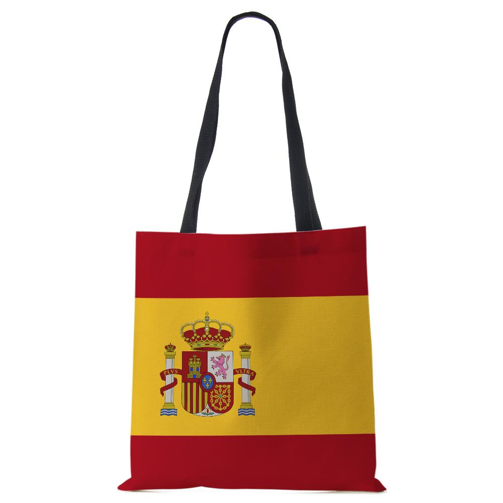 World Cup Flag Women Handbag Linen Totes Casual Traveling Beach Gift Bags CLE