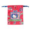 Small Planet Sanrio Ribbon Drawstring Bag Hello Kitty Sticker Mix