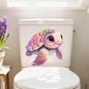 Süßer Rosa Meeresschildkröte Toilettendeckel Aufkleber Wasserdicht Fleckenfest Badezimmer Toilette Hausdekoration