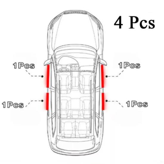 4Pcs Car Threshold Strip Door Plate Sill Scuff Cover Sticker for Mitsubishi