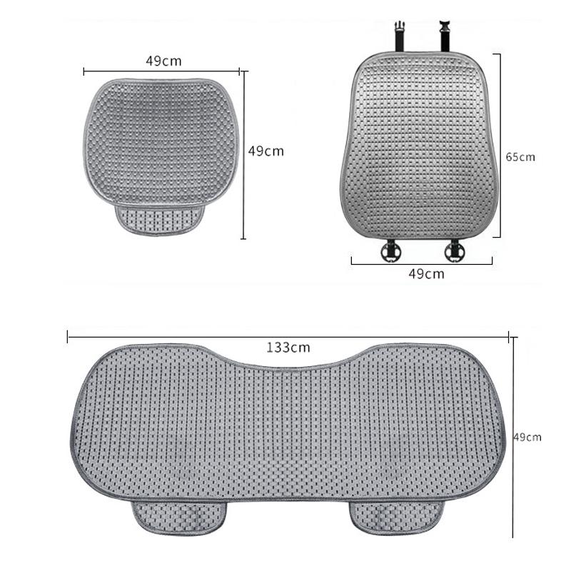 Summer Cool Ice Silk Car Cushion Seat Covers Universal Luxury Car Interior Non Slip Breathable Front Rear Cushion With Backrest