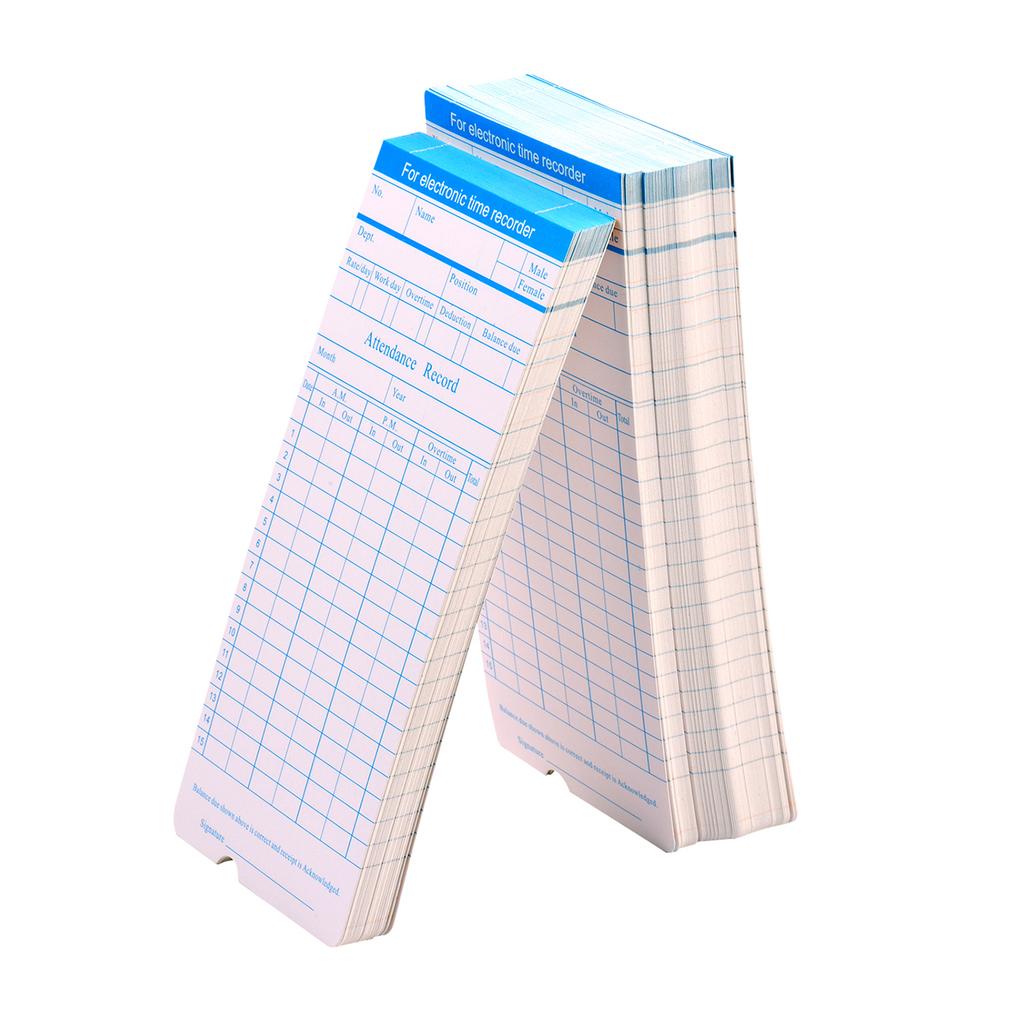 90er Pack Stempelkarten Stempelkarten Monatlich 2-seitig 18 * 8,4cm für Mitarbeiter Anwesenheit Stempeluhr Zeiterfassung