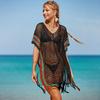 Open-weave Beach Cover-up, Beach Vacation Bikini Outer Cover-up, Swimming Suit, Sun Protection Clothing