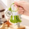 Hand-Knitted Apple & Persimmon Holiday Keychain Pendant