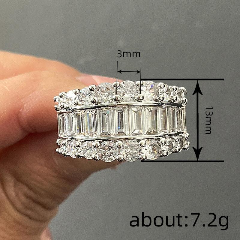 Classic Copper Alloy Zircon Ring Ladies Jewelry Wedding Promise Party Gift
