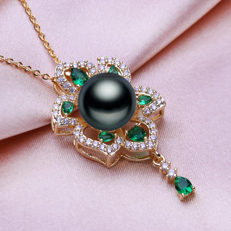 

SENIKO пресноводное жемчужное ожерелье с кубическим цирконием, модные ожерелья с листьями и листьями для женщин чёрный