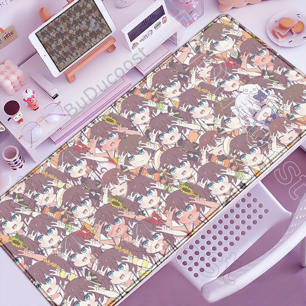 Natsuiro Matsuri Niedliches Mauspads Laptop Groß Hololive Tastatur Spielmatte PC Kawaii Anime Mädchen Mauspads XXL Spielschrank Schreibtischmatte