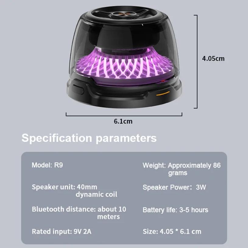Portable Wireless Charger with Bass Surround Sound Speaker with RGB Light Band for 17-12 Samsung S24 S23