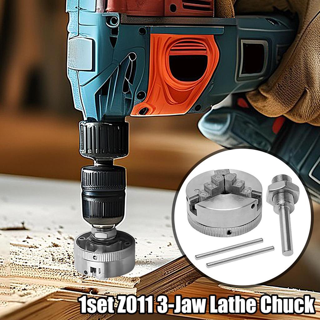 1 Set Z011 3-Backen-Drehfutter Selbstzentrierend Präzisionsspannzange Bohrer Zubehör für Holzbearbeitungswerkstatt Hobbyist Reparatur Fabrik